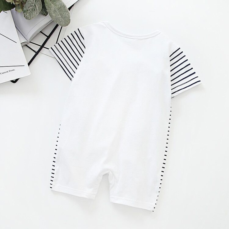 Baby Steamship Print Striped Bodysuits
